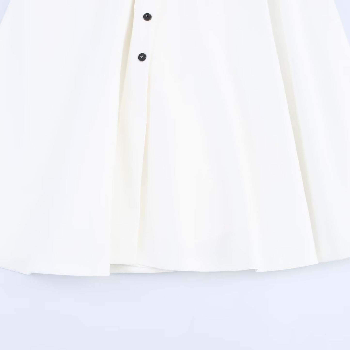 Women's New Fashion Short sleeved Single breasted Poplin V-neck Midi Dress