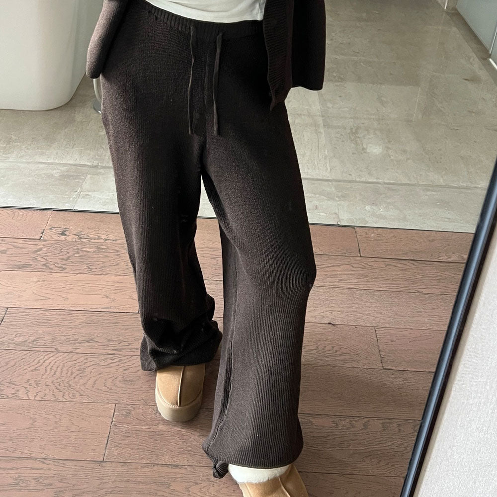 New casual and versatile knitted wide-leg pants for women