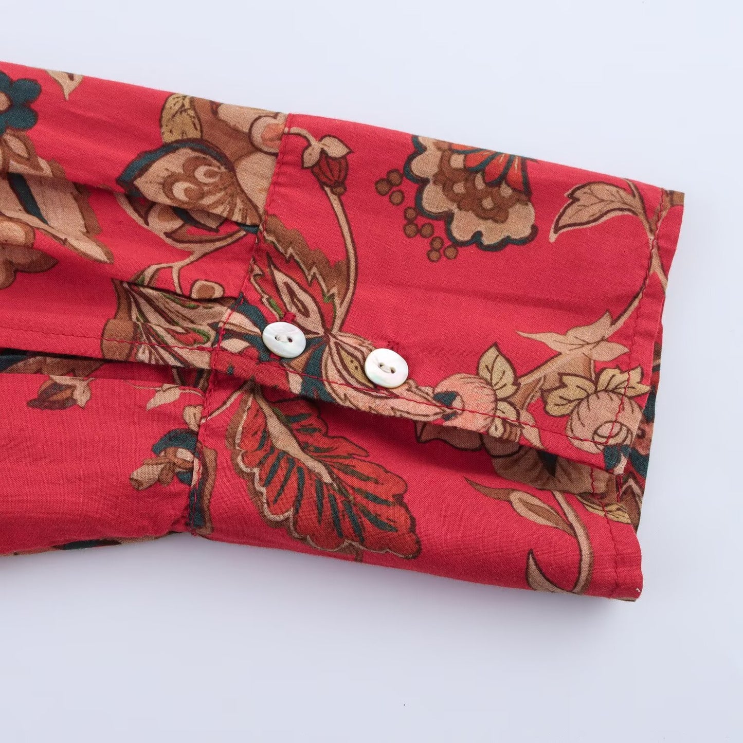 2025 Women's Fashion Loose Long Style Printed Poplin Shirt