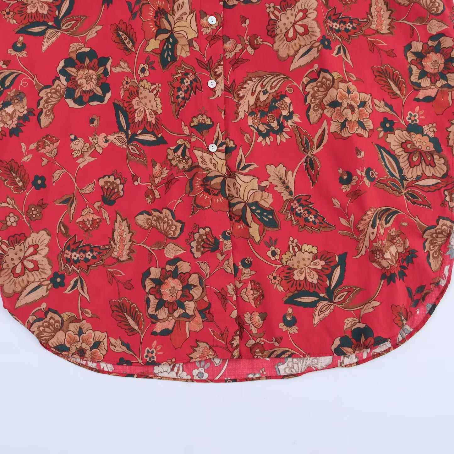 2025 Women's Fashion Loose Long Style Printed Poplin Shirt