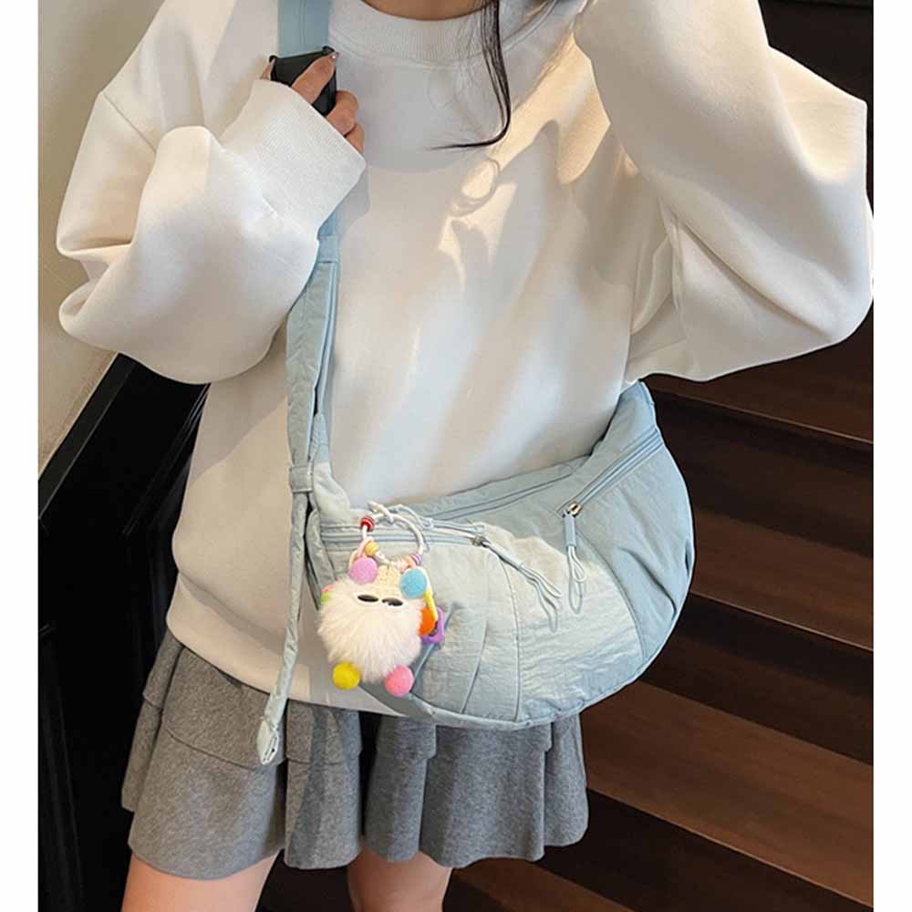 LU Women's new casual Joker lightweight pleated shoulder bag Messenger bag large capacity female bag