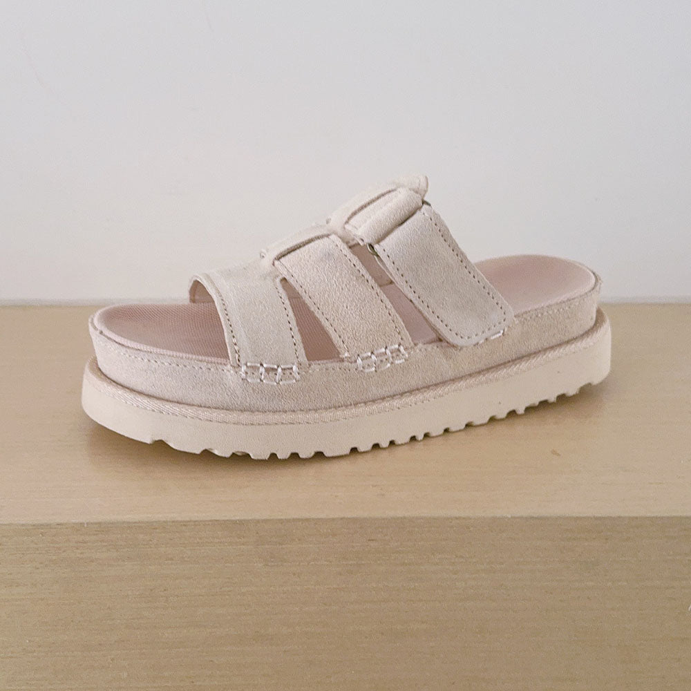Women's 2026 new fashion open toe hook and loop casual slippers