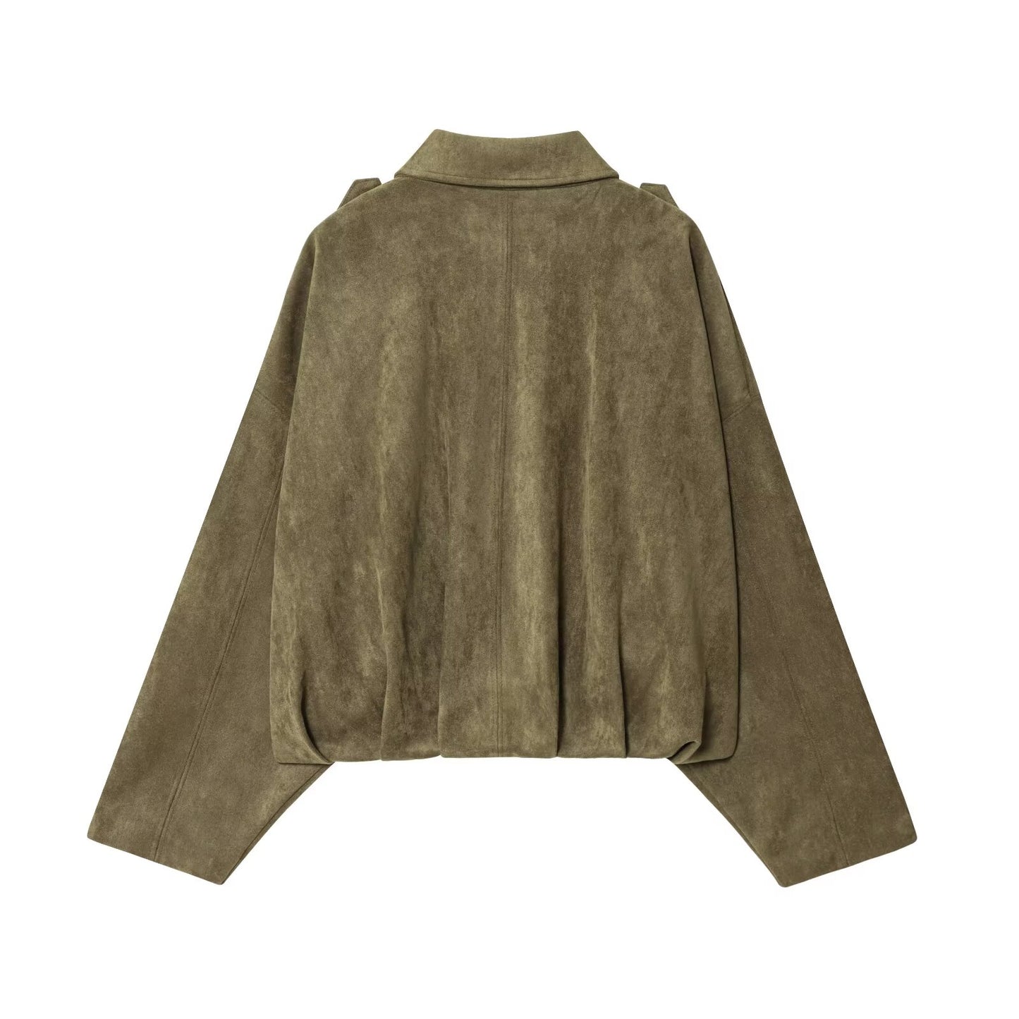 Women's new fashion loose suede effect flying jacket coat