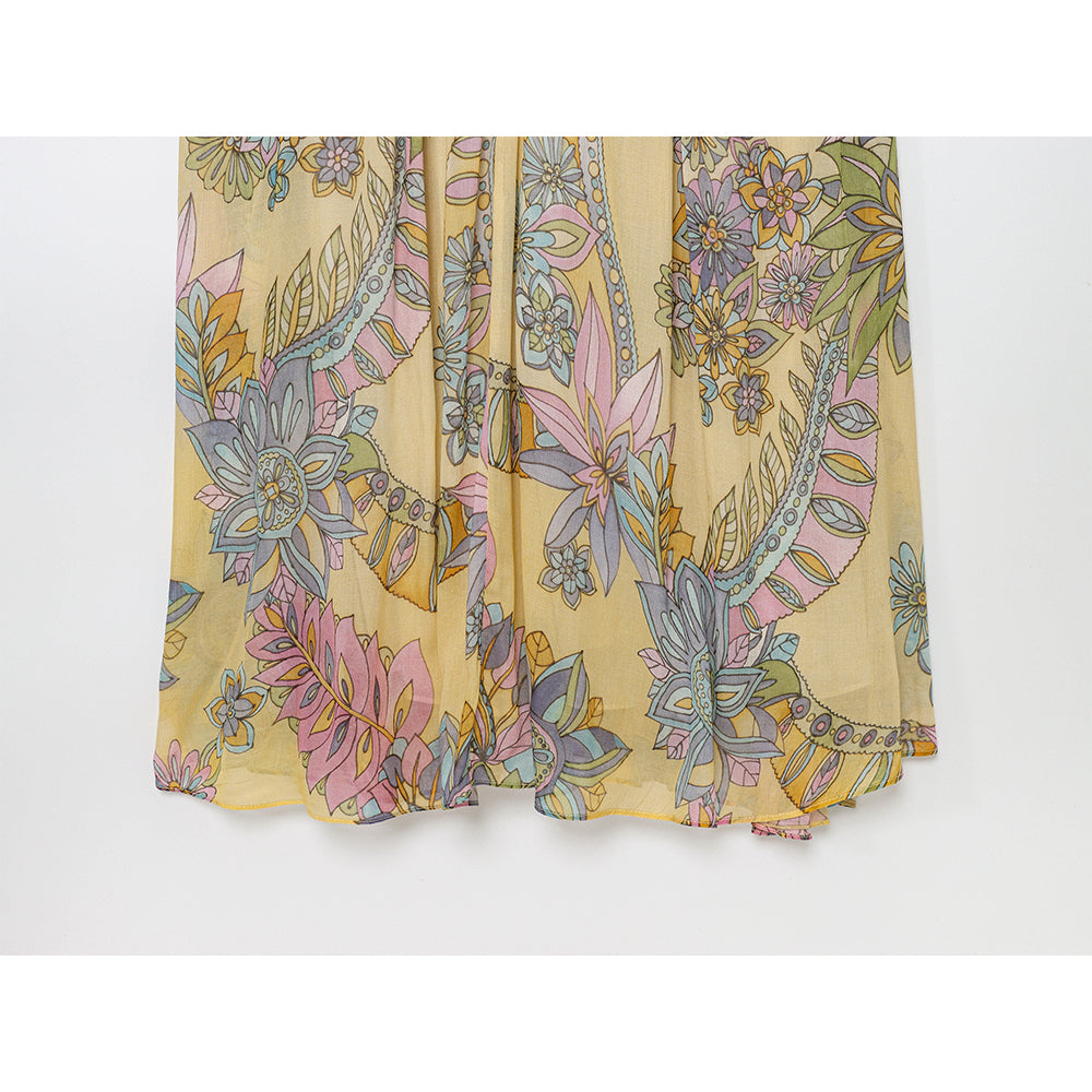 2025 Women's Fashion Loose Sleeveless Printed suspender Midi Dress