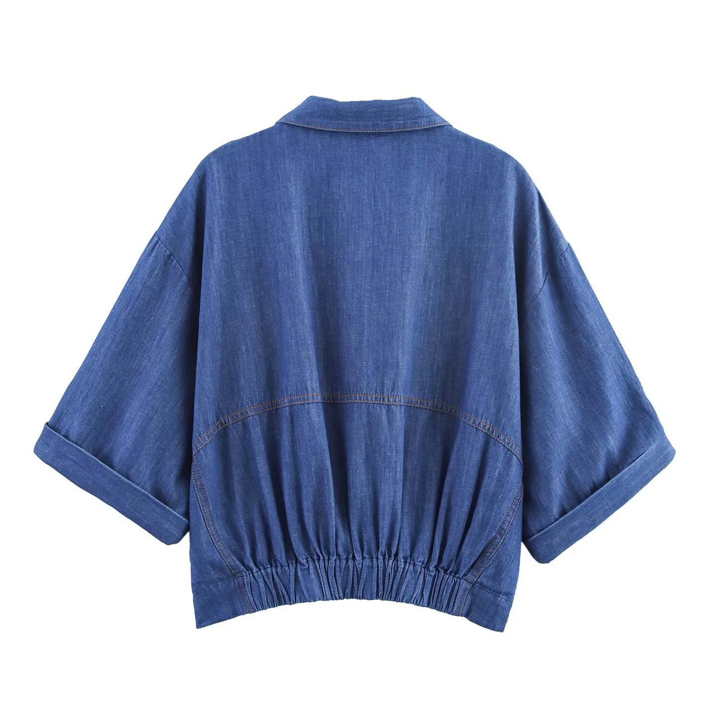 Women's' New Fashion with Belt short sleeved single breasted denim jacket coat+Jeans Women's suit