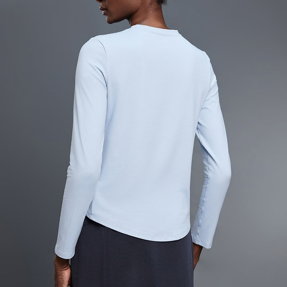 LU women's autumn new casual Joker Round Neck Yoga T-shirt loose slimming fitness top