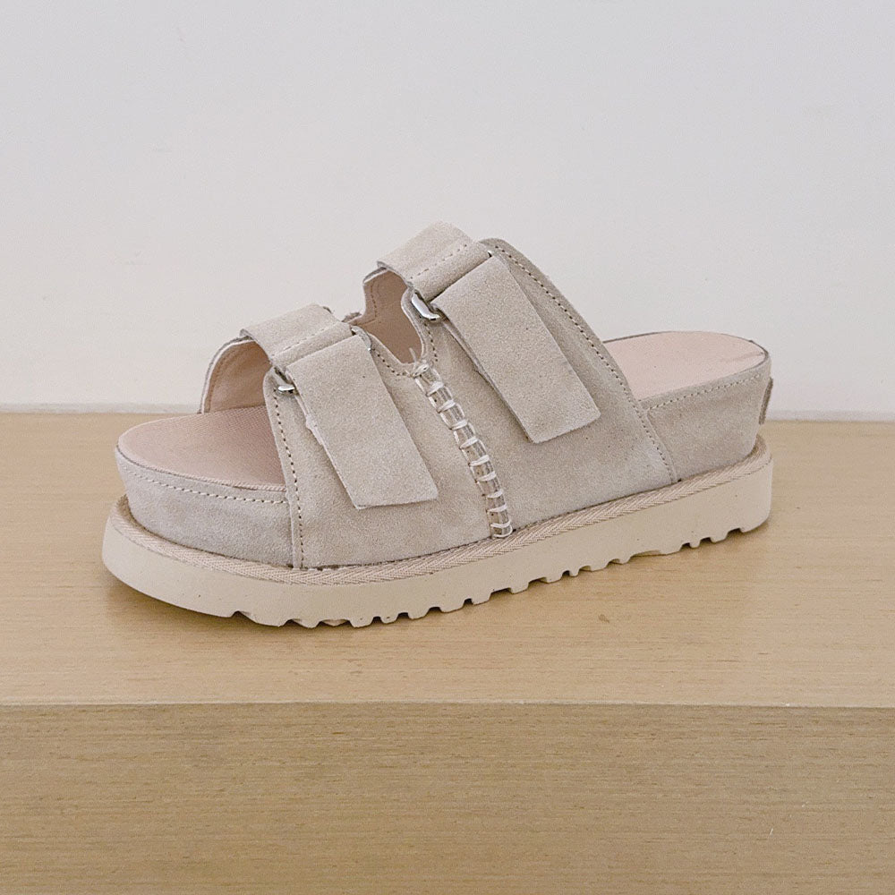 Women's 2026 new fashion wearing platform sandals and slippers.
