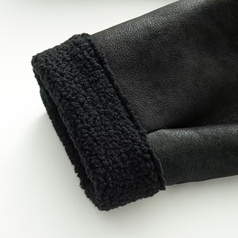 Women's new faux leather double-sided jacket Coat