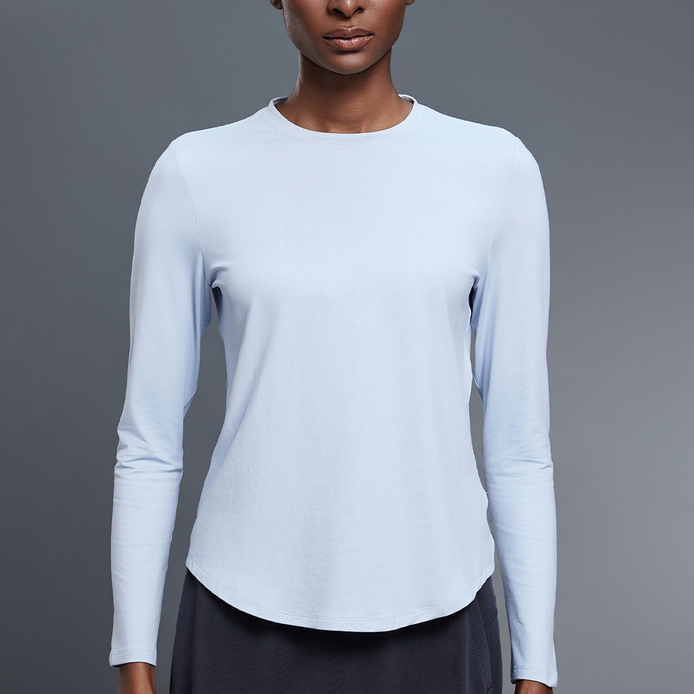 LU women's autumn new casual Joker Round Neck Yoga T-shirt loose slimming fitness top