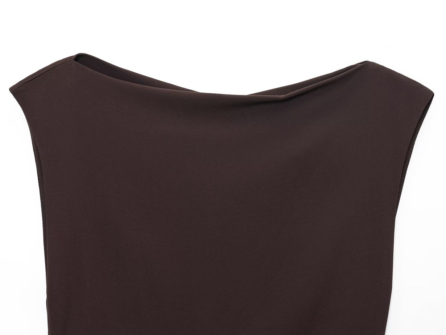 Women's summer new fashion slim boat neck sleeveless MIDI dress