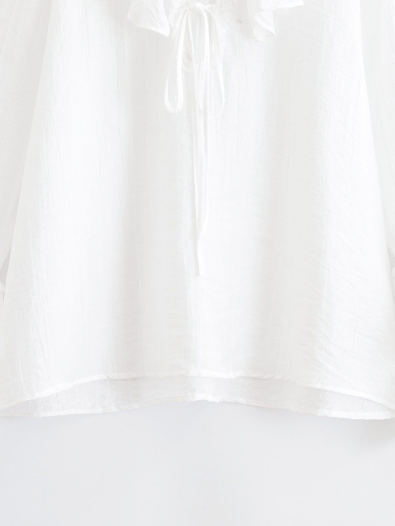 Women's chic Fashion layered ruffle edge decoration casual lace up shirt