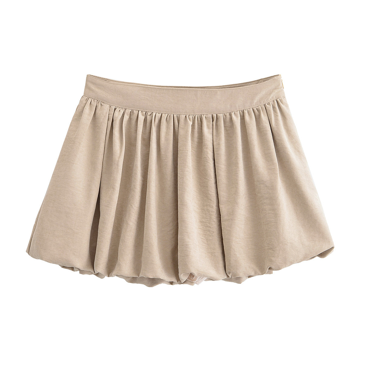 women's New Fashion Casual versatile high waisted pleated lantern mini skirt