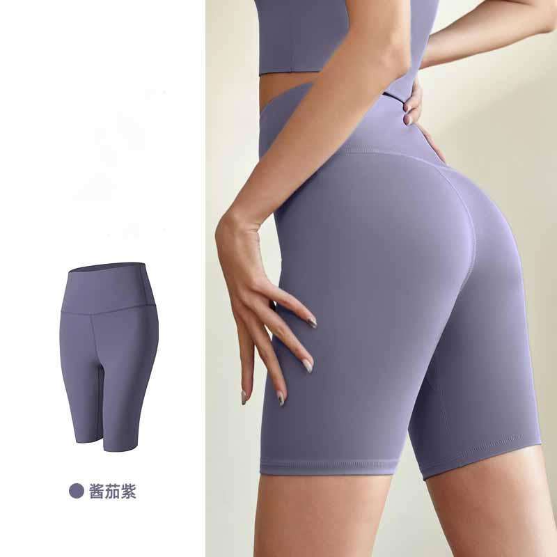 LU Women's New Fashion Joker Sports Fitness Shorts Peach Hip Cropped Pants Women Hip High Waist Elastic Tights Yoga.