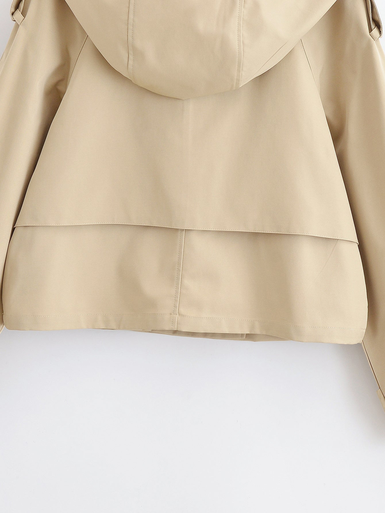 Women's new fashion hooded short double breasted windbreaker Coat