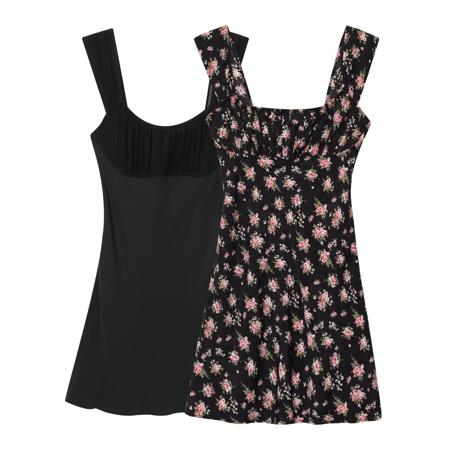 Women's sweet Fashion slim backless A-line printed mini dress