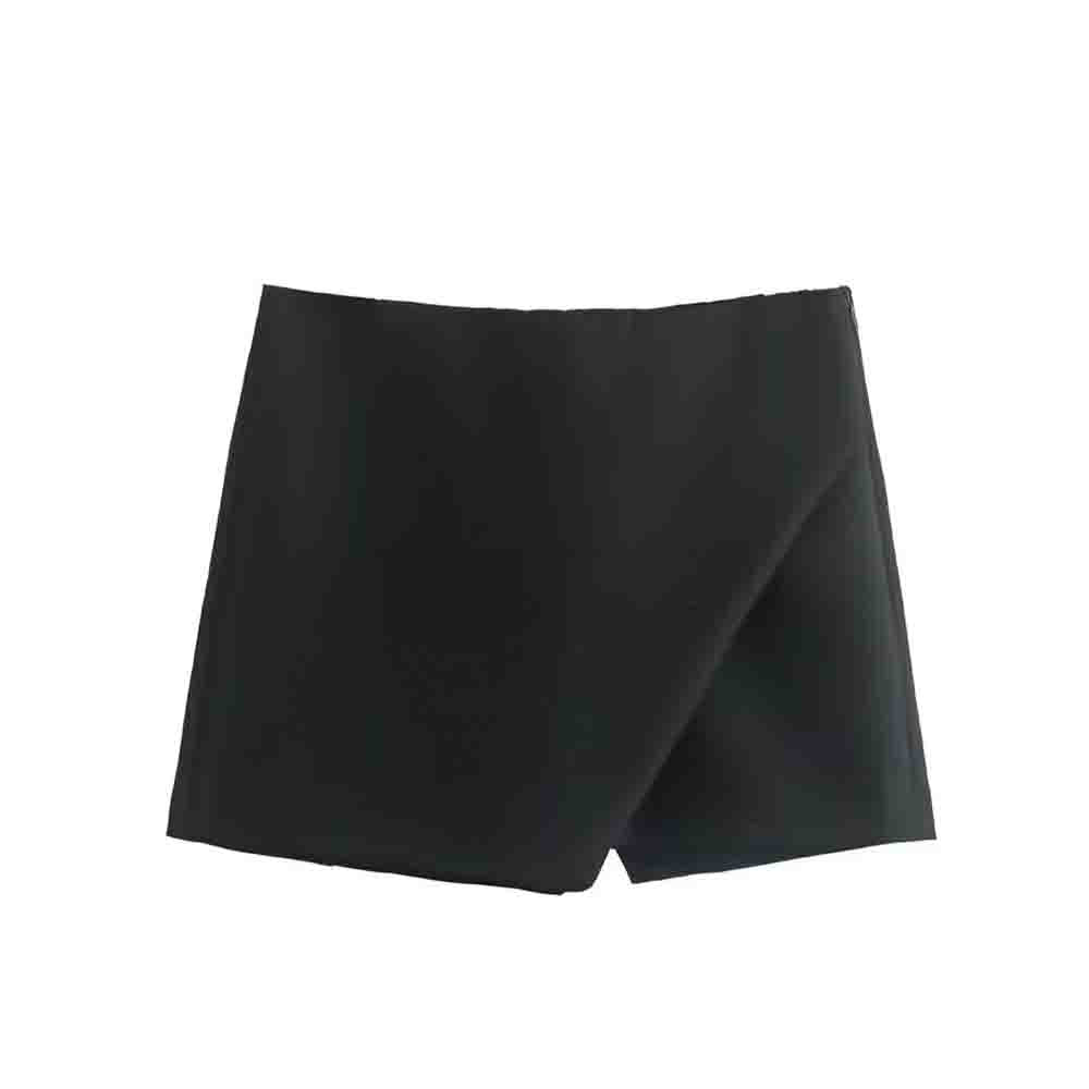Ladies' Summer New Fashion Solid Slim High Waist Asymmetric Shorts Skirts