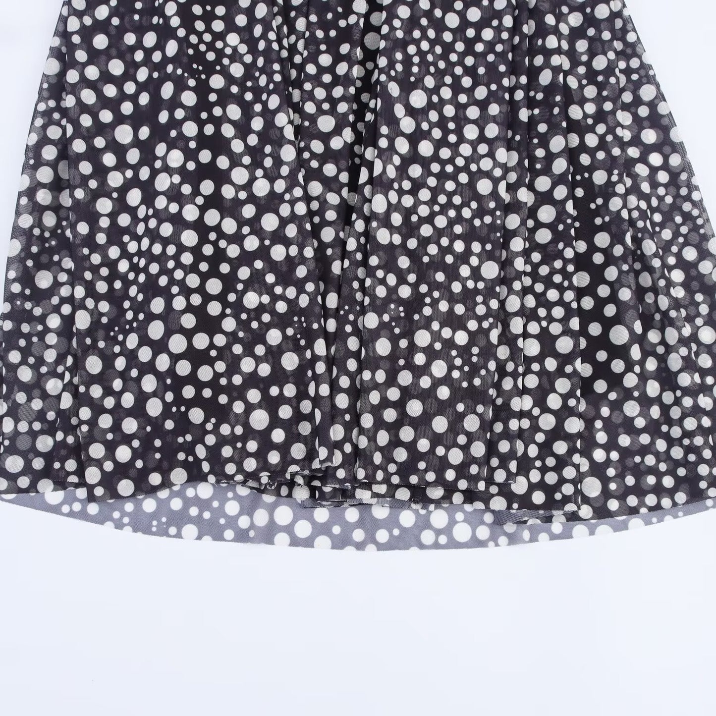 Women's' new fashion sleeveless backless polka dot print hanging neck MIDI dress