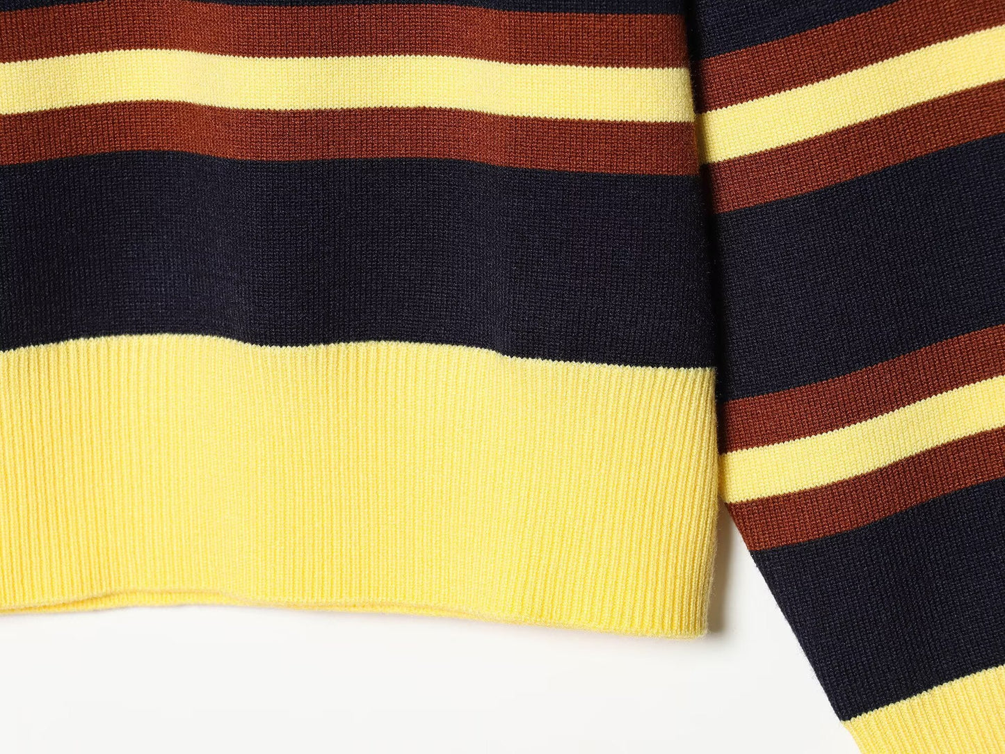 Women's new Lapel striped knitted sweater