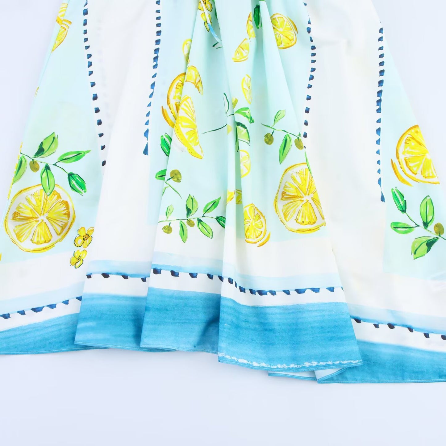 Women's' New Fashion backless bow design printed suspender MIDI dress