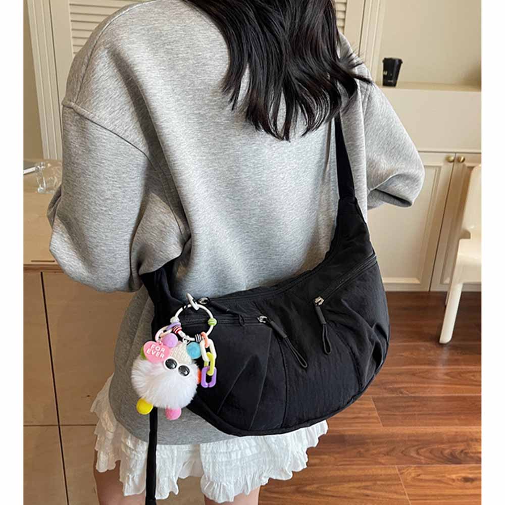 LU Women's new casual Joker lightweight pleated shoulder bag Messenger bag large capacity female bag