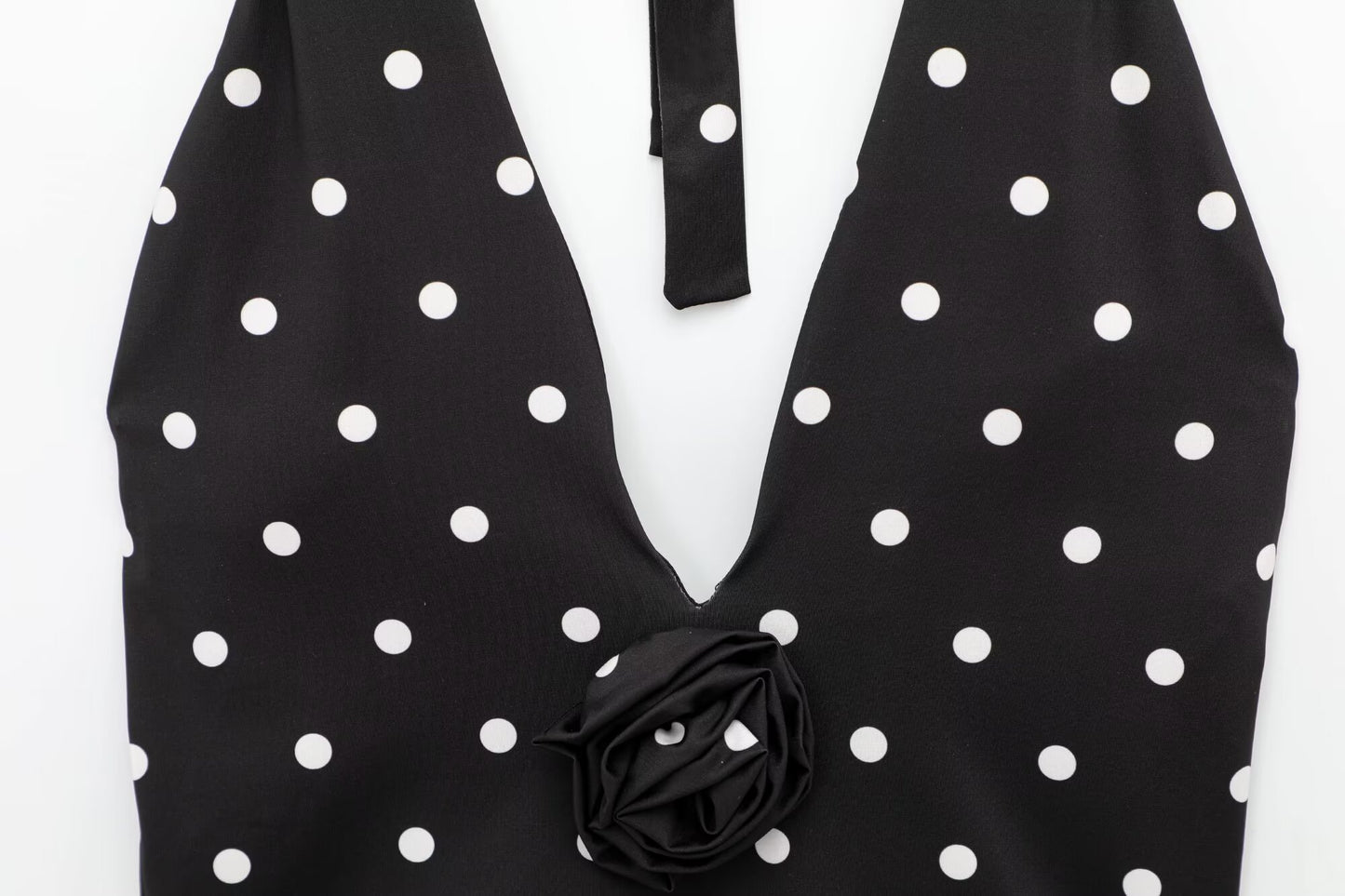 Ladies' new fashion tight polka dot print hanging neck swimsuit retro sleeveless women's swimsuit