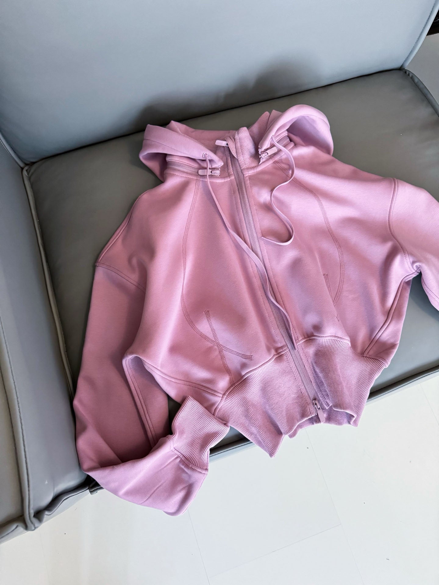 LU women's new casual versatile brushed full zip hooded sweatshirt