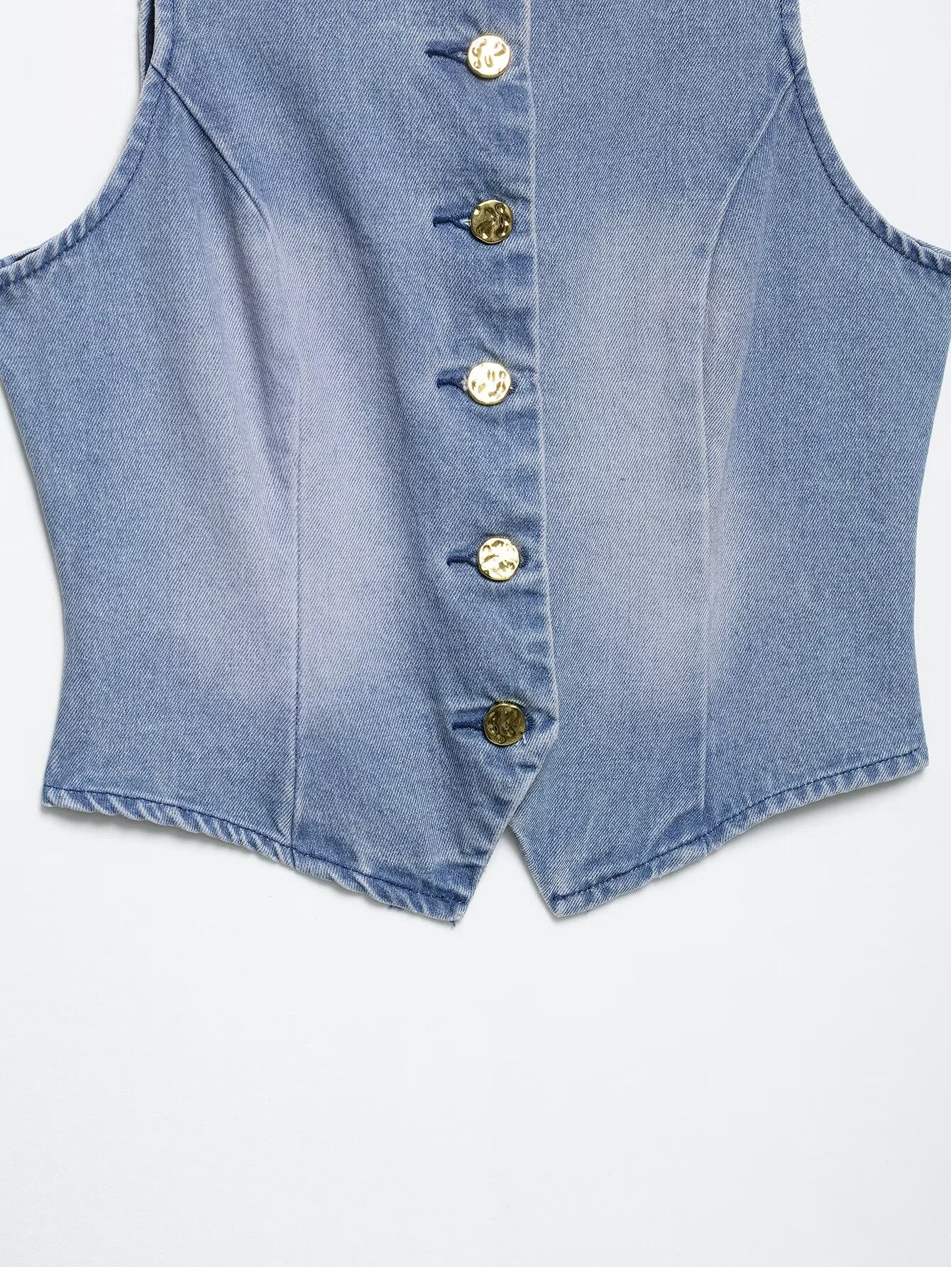 Women's 2025 new fashion slim single breasted denim vest+Jeans Women's suit