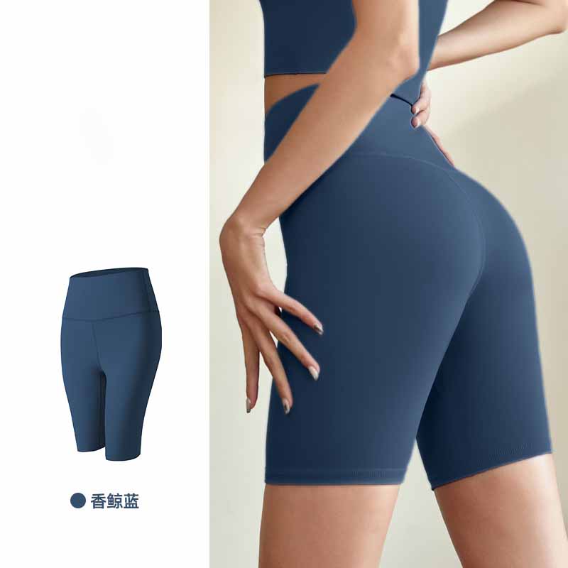 LU Women's New Fashion Joker Sports Fitness Shorts Peach Hip Cropped Pants Women Hip High Waist Elastic Tights Yoga.