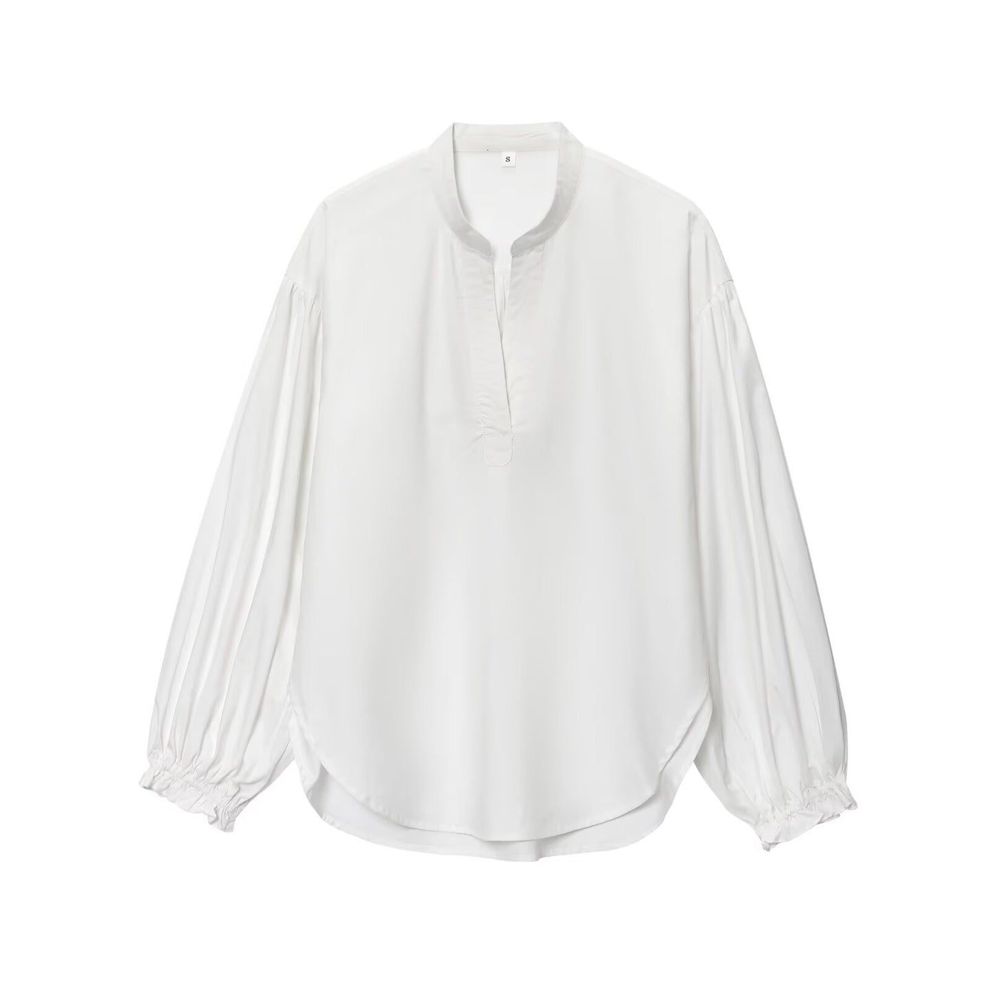 2025 Women's New Fashion Casual V-neck Bubble Sleeve Shirt Top