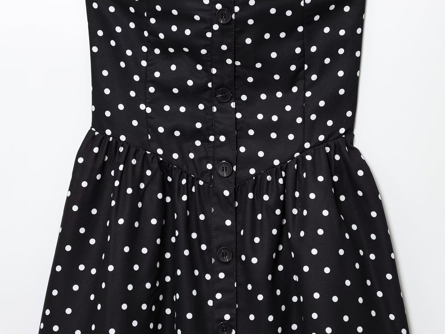 Women's summer fashion polka dot print hanging neck mini dress
