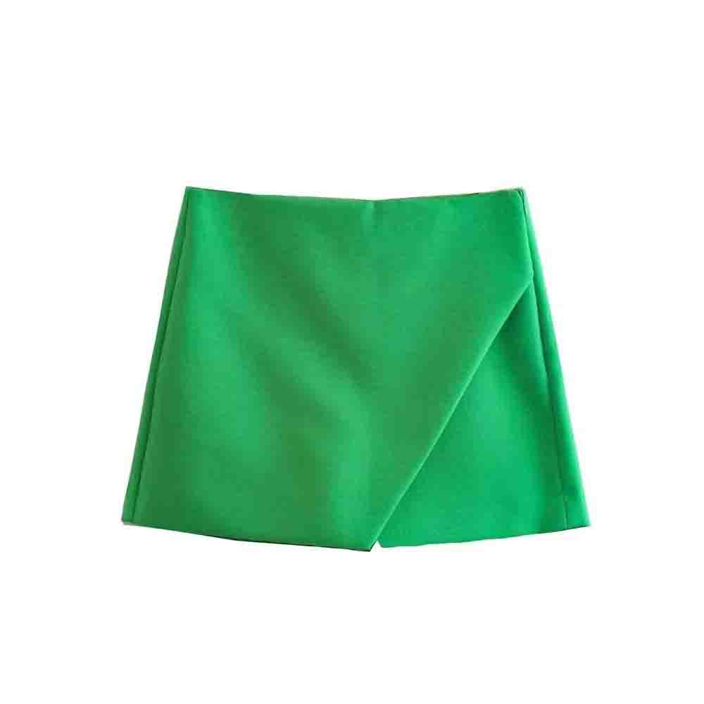 Ladies' Summer New Fashion Solid Slim High Waist Asymmetric Shorts Skirts