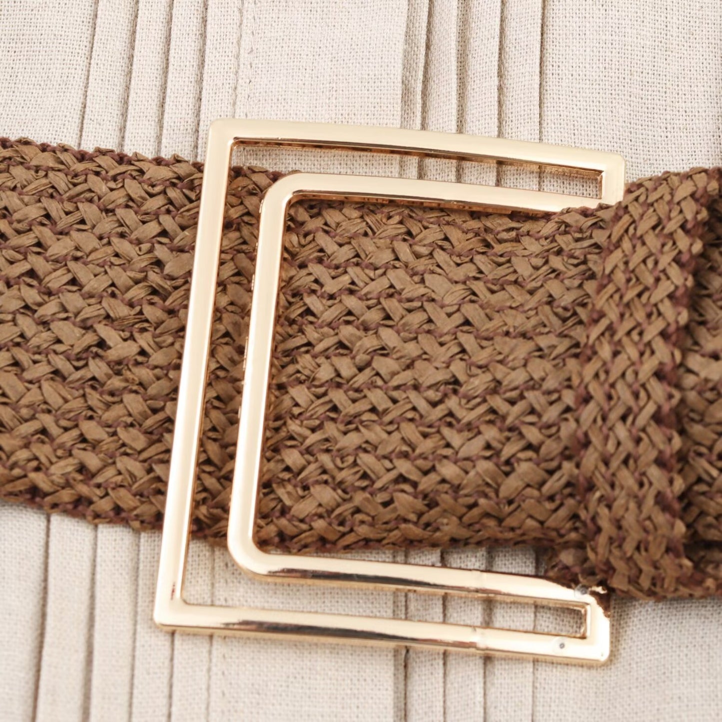 Women's' New Fashion With Belt Short sleeved Single breasted Linen Blended Midi Dress