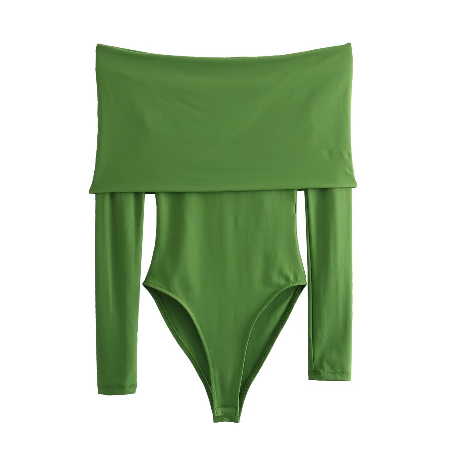 2025 Women's New Fashion Long Sleeve Tight Off Shoulder Short jumpsuit