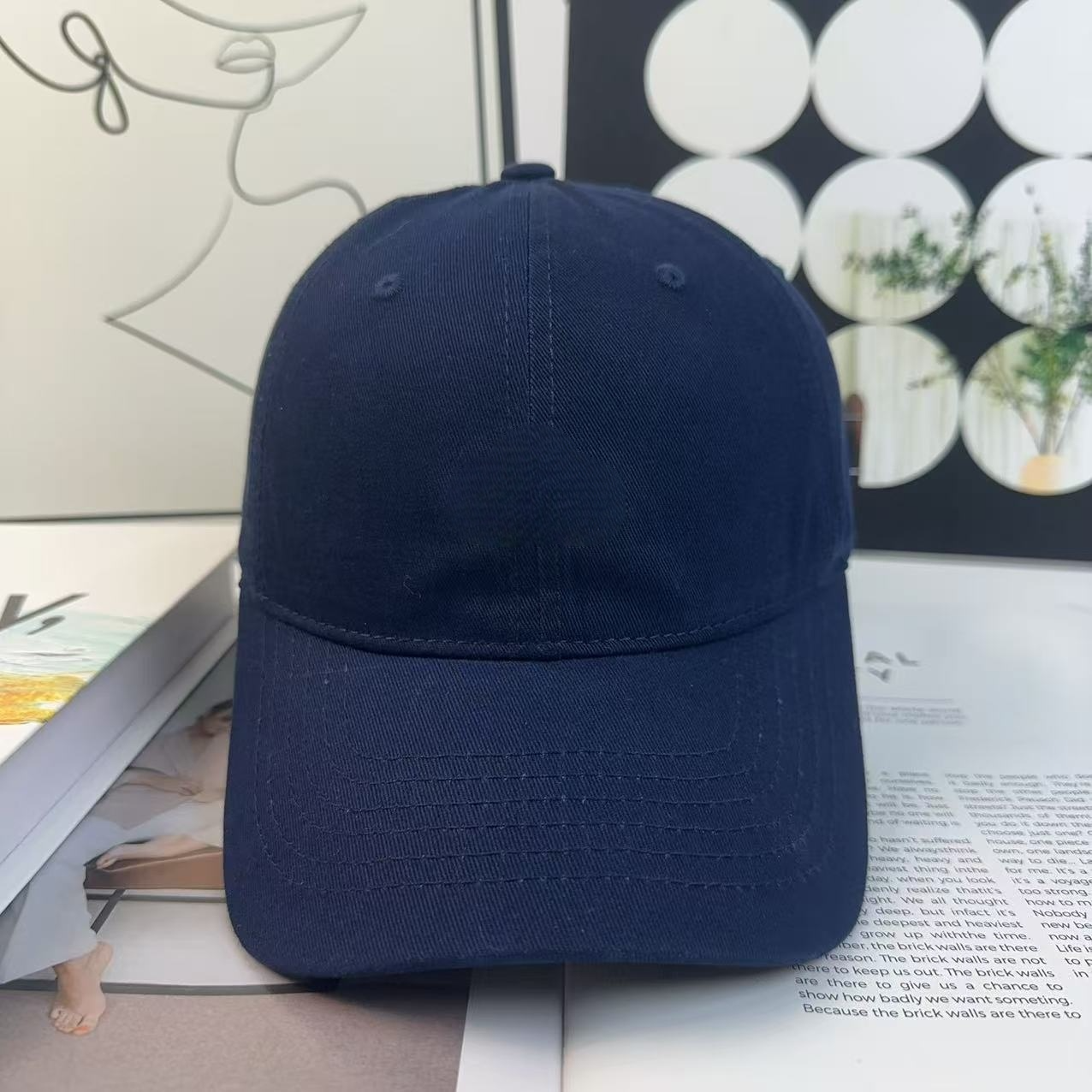 Men's and Women's Casual Joker Three-dimensional Letters Baseball Cap Big Head Wai Outdoor Cap.