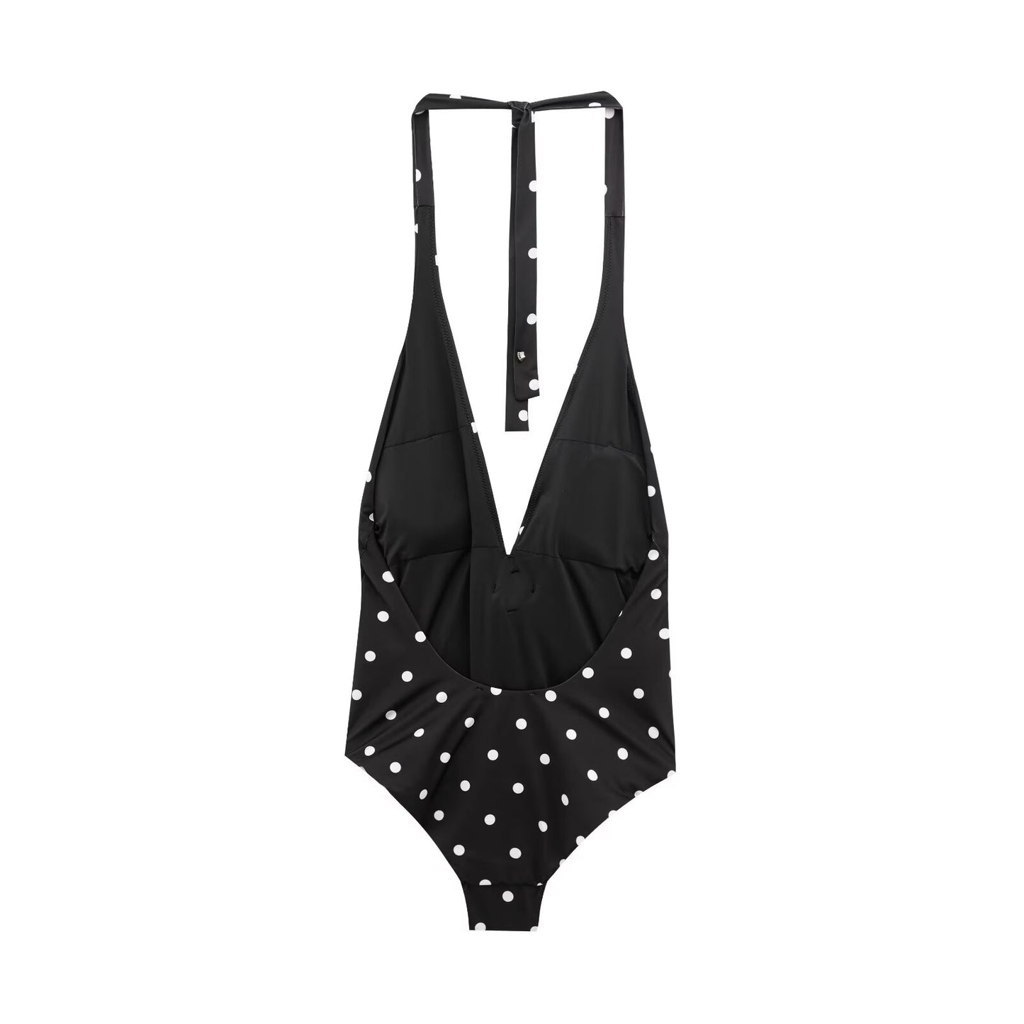 Ladies' new fashion tight polka dot print hanging neck swimsuit retro sleeveless women's swimsuit