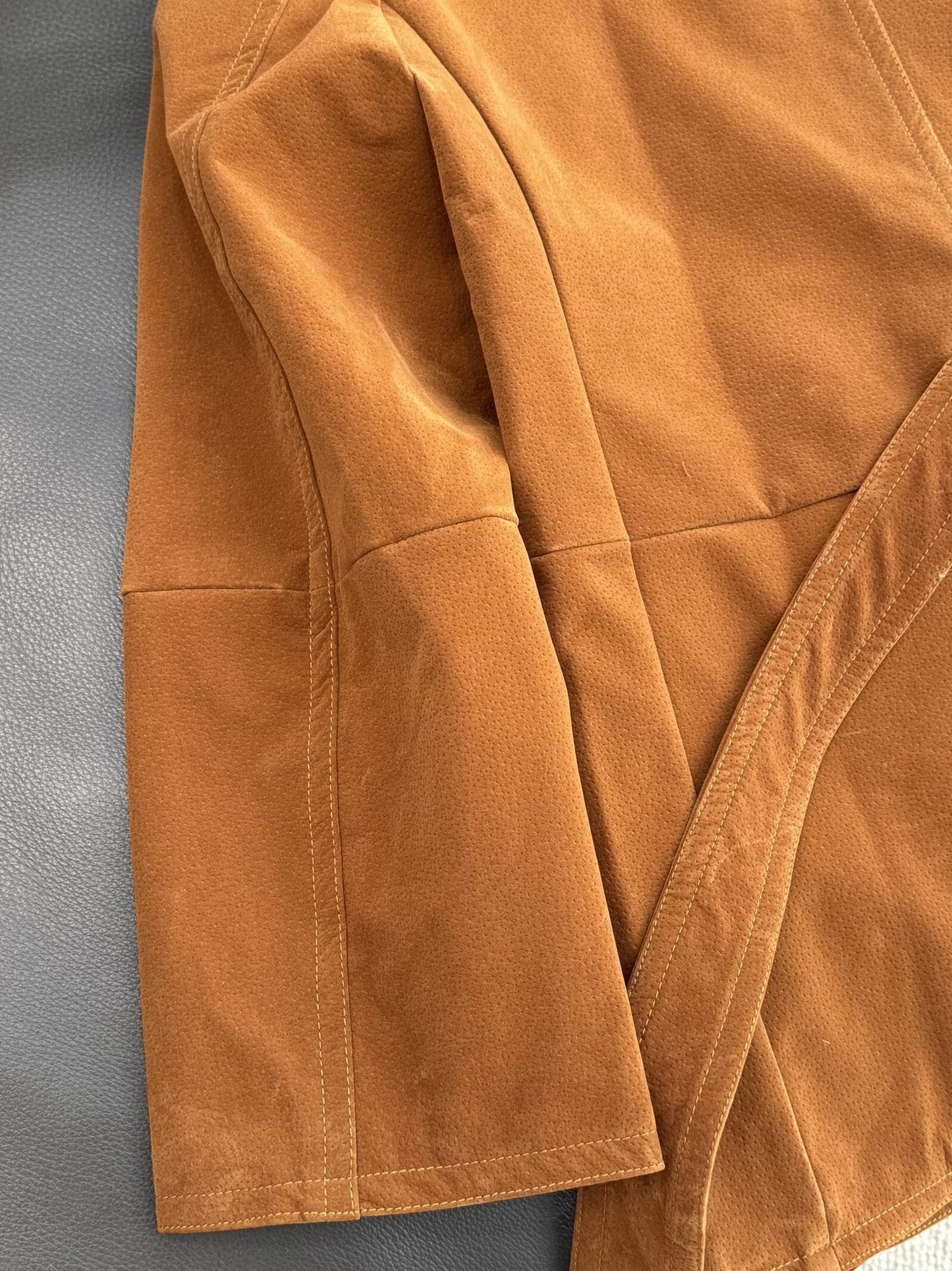 Women's 2025 new fashion with Belt loose suede suit jacket