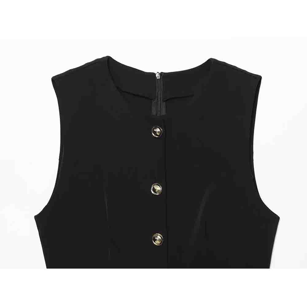 Ladies' new Fashion With belt casual single breasted button up short jumpsuit
