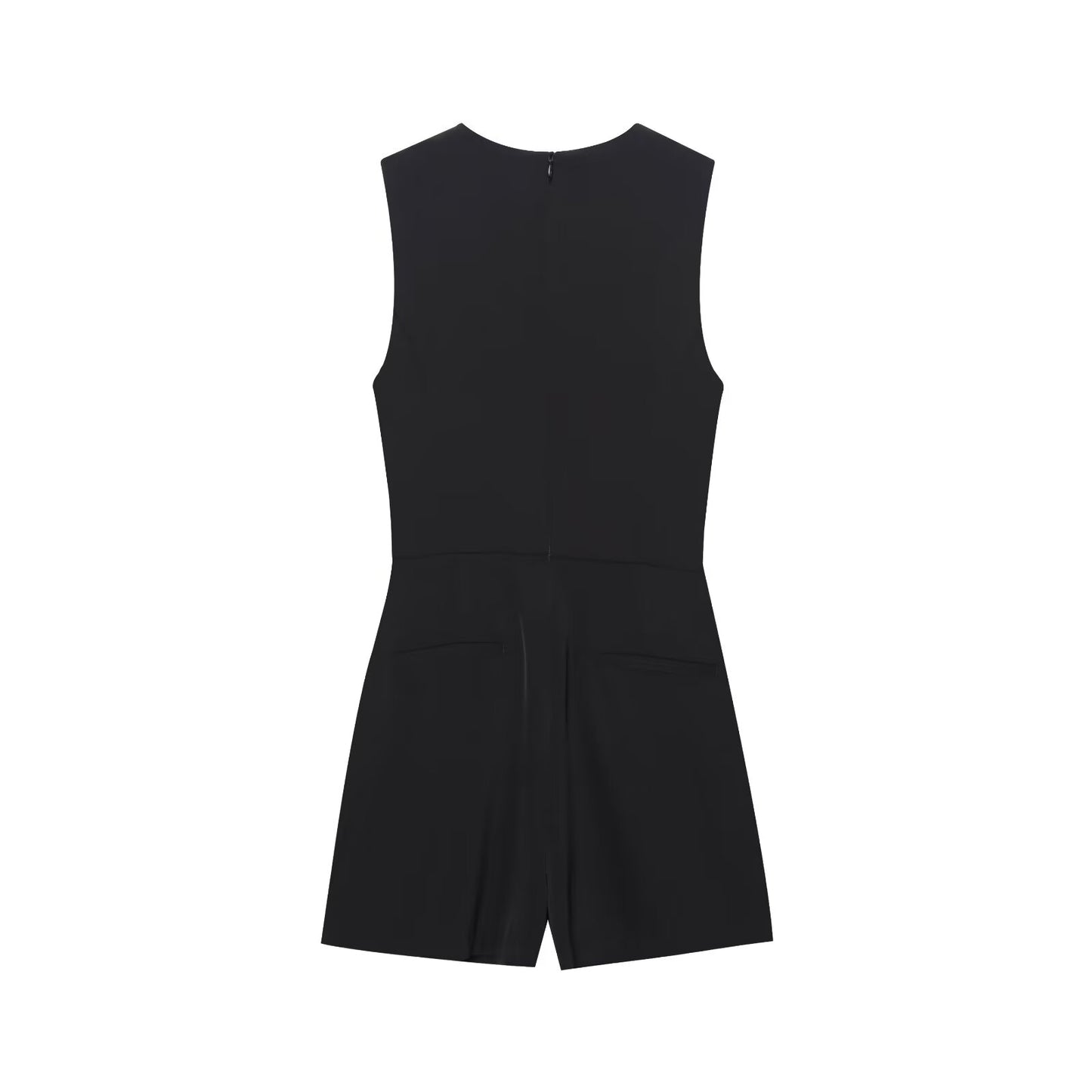 Ladies' new Fashion With belt casual single breasted button up short jumpsuit