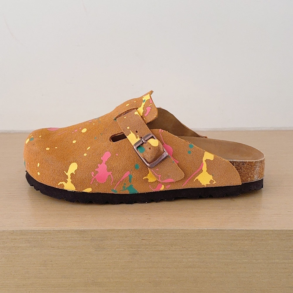 Women's 2026 new fashion splash-ink graffiti slippers