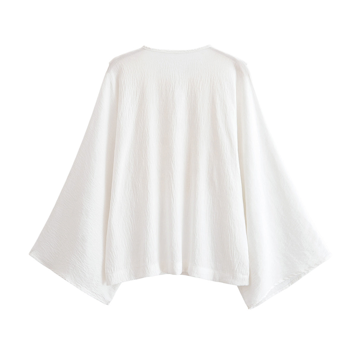 2025 Women's fashion loose lace up patchwork lace shirt