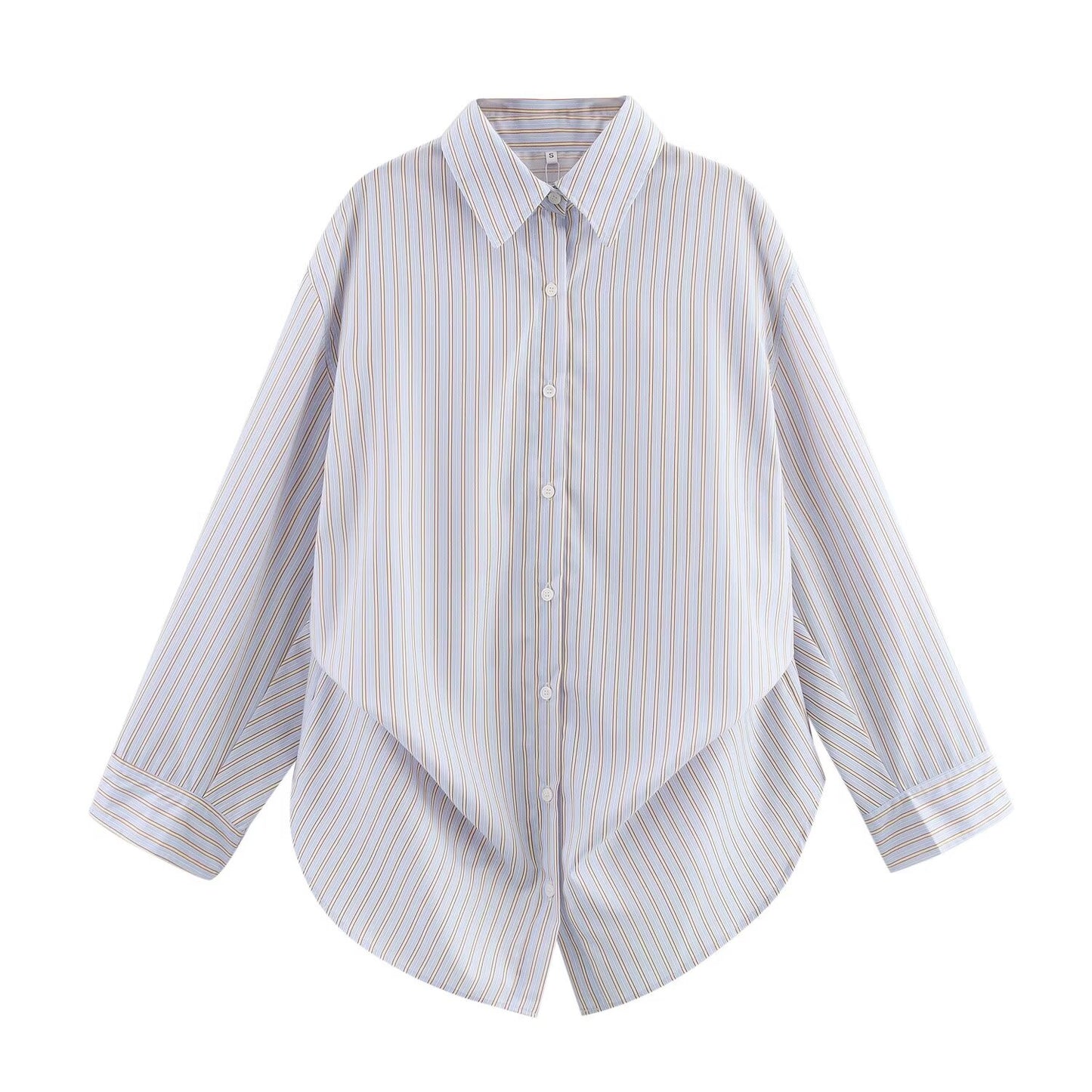 Women's' New Fashion Loose Single breasted casual Bat sleeved Poplin Shirt