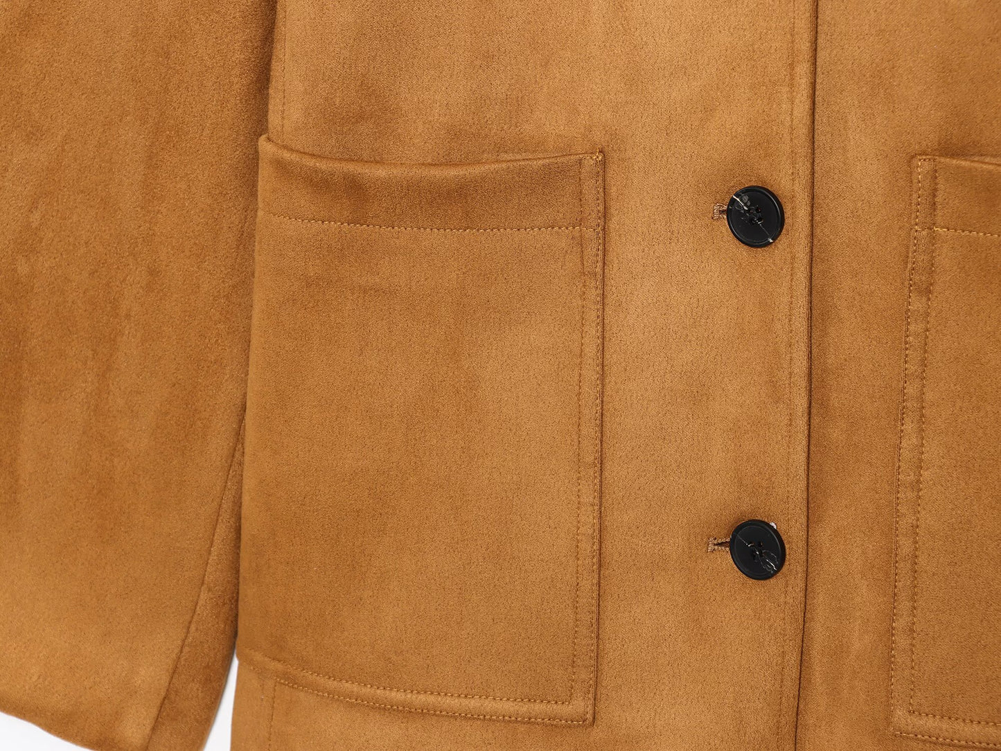 Women's new fashion loose long sleeved suede leather jacket Coat