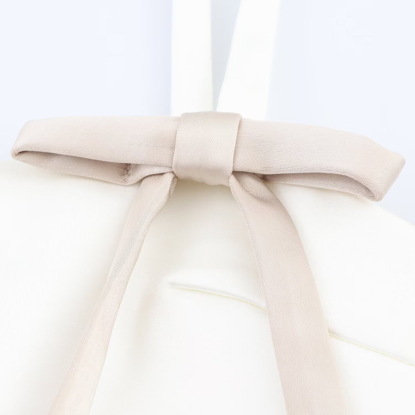 Women's' New Fashion Bow shoulder strap decoration slim satin texture mini dress