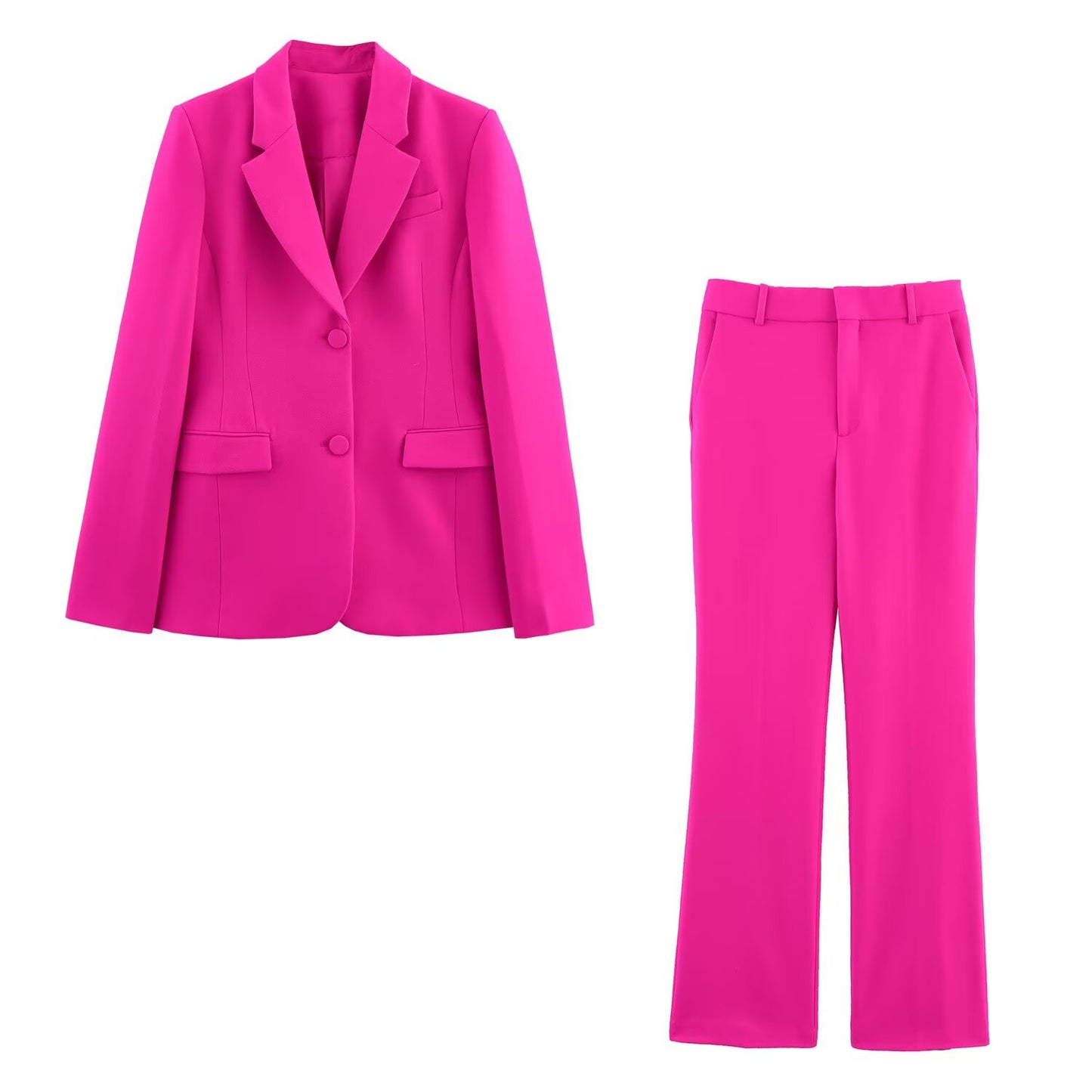 Ladies' new fashion casual slim single breasted lapel suit coat retro long sleeved women's coat chic top+Pants Women's suit