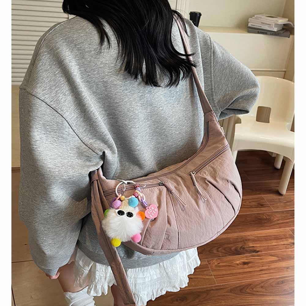 LU Women's new casual Joker lightweight pleated shoulder bag Messenger bag large capacity female bag