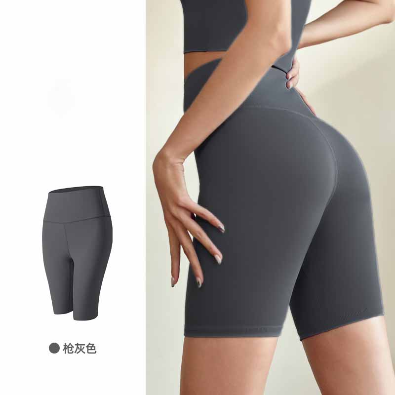 LU Women's New Fashion Joker Sports Fitness Shorts Peach Hip Cropped Pants Women Hip High Waist Elastic Tights Yoga.