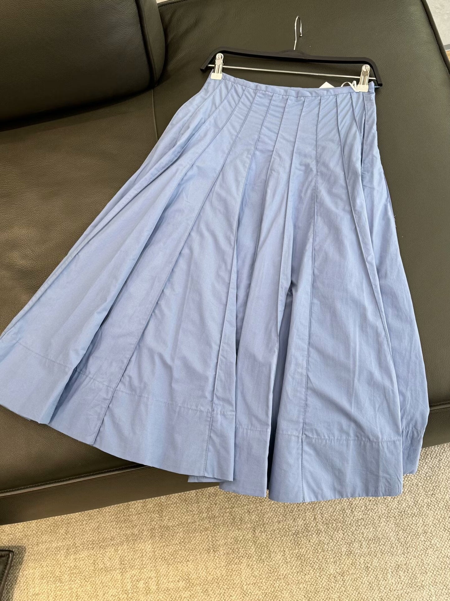 Women's 2025 fashion wide pendulum midi skirt retro high waist skirt