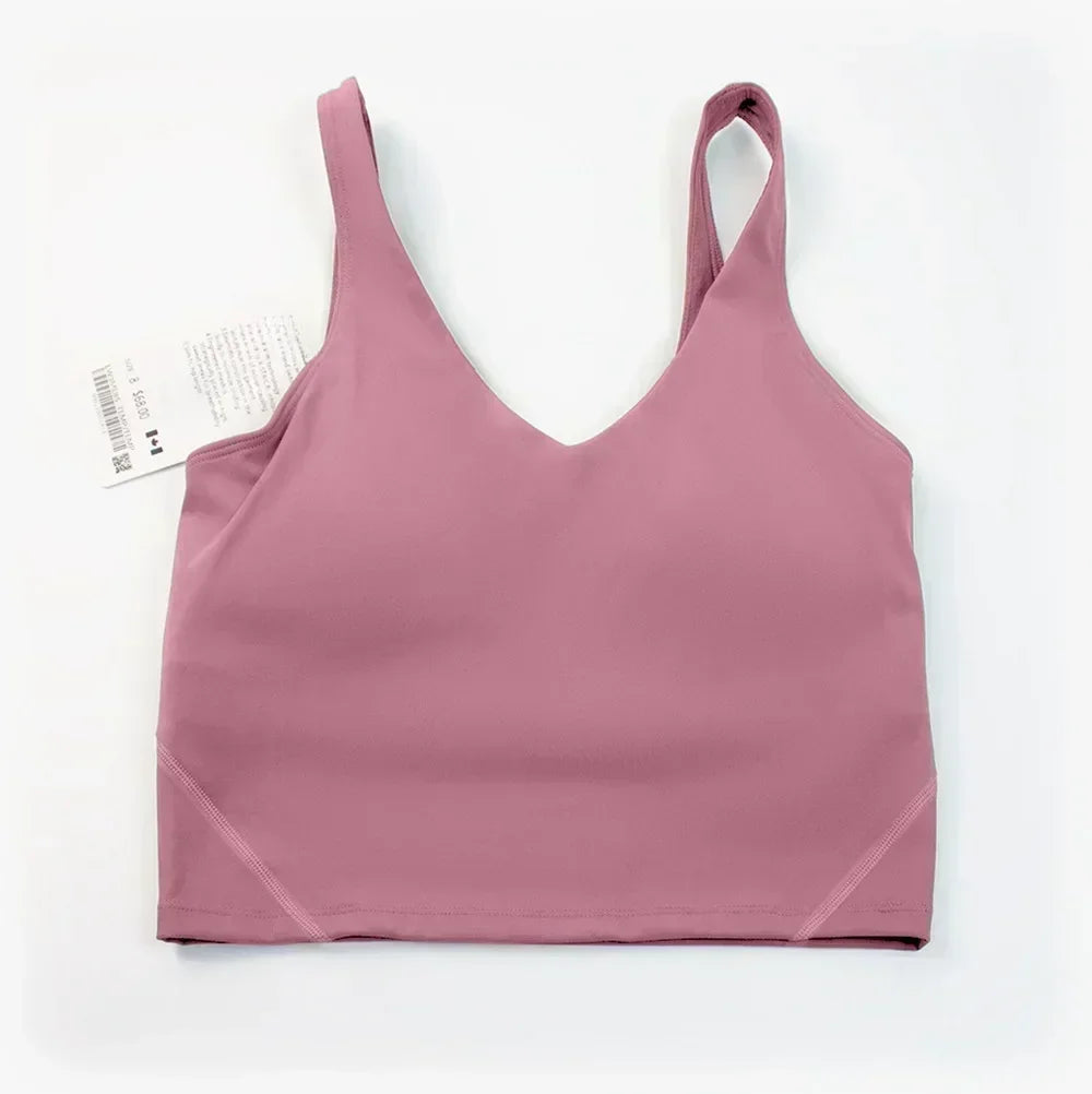 L Yoga Ladies' Sports Vest U-shaped Bra Beauty Back Bra Fitness Jogging With Lining With Chest Cup.