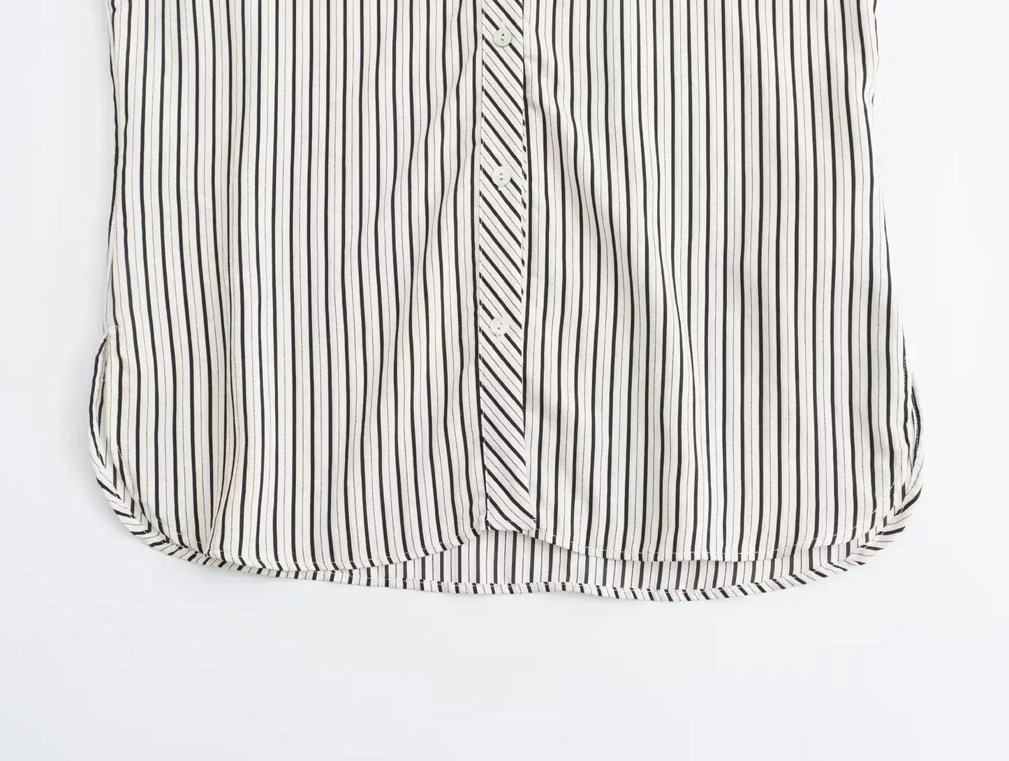 Women 2023 New Fashion Versatile style Striped casual Blouses Vintage Long Sleeve Button-up Female Shirts Chic Tops