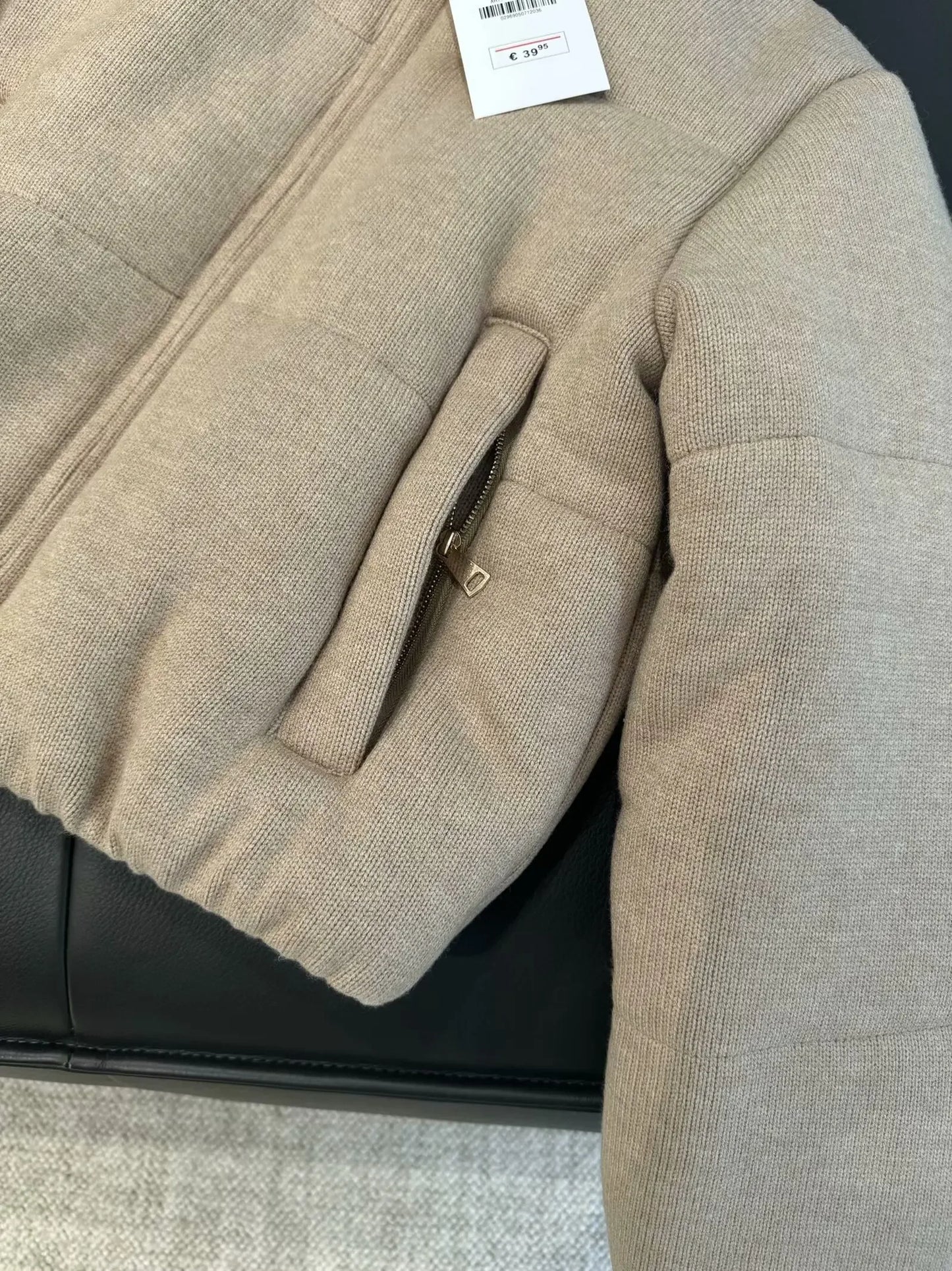 Women's winter fashion short Side pocket warm stand collar knitted cotton Coat retro long sleeved zipper women's Coat chic top